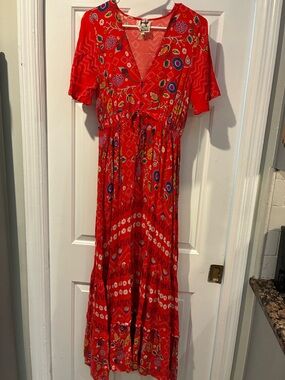 Jaase | Dresses | Red Print Maxi By Jaase | Poshmark